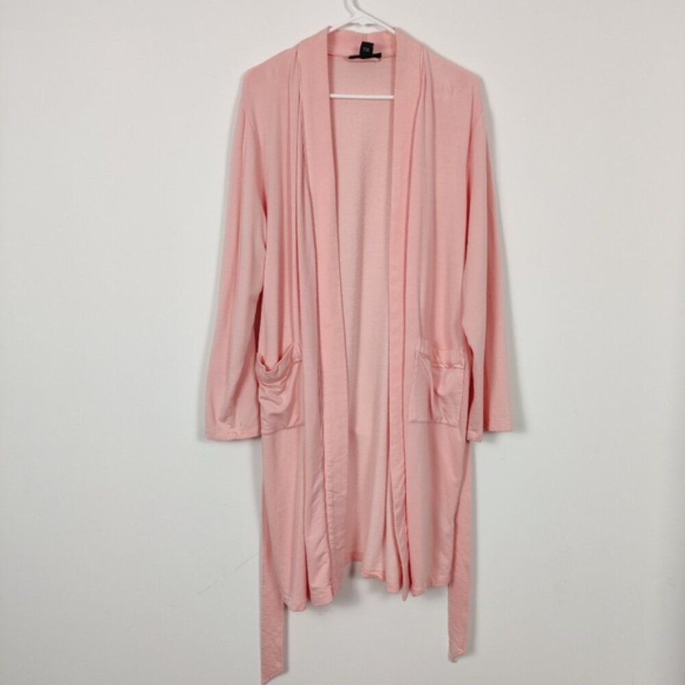 Tahari Women's Pink Robe Size XL Cotton Loungewear Barbiecore Soft